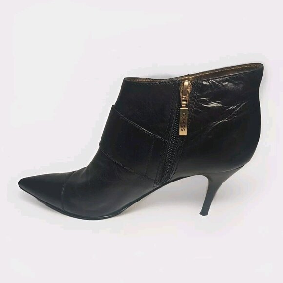 Guess Womens Ankle Boots Black Faux Leather Stiletto Heels Size 8M - Picture 5 of 13